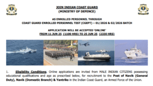 Indian Coast Guard Recruitment 2025
